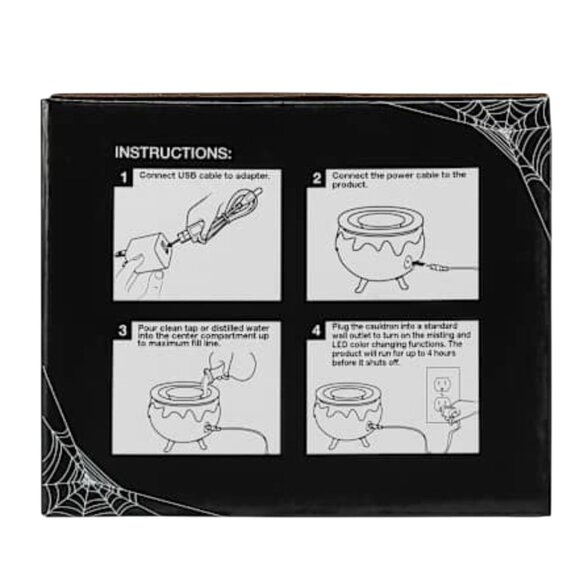 Halloween Mist Cauldron 4.8" | Color Changing LED Spooky Brew Decoration – NEW - Picture 3 of 7